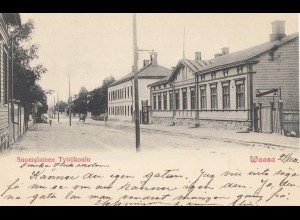 Finnland: 1901: Ansichtskarte Suomalinen Tyttökoulu/Waasa