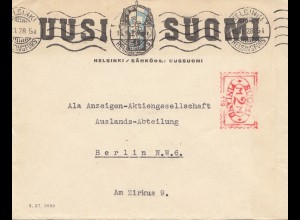 Finnland: 1928: Helsinki nach Berlin