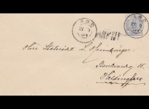 Finnland: 1904: Brief /Ganzsache U24 aus Abo nach Helsinki