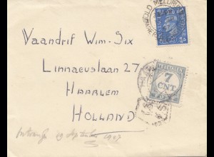 England: 1947: Brief nach Holland - Tax - Haarlem