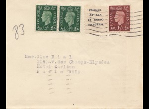 England: 1938: Brief nach Paris