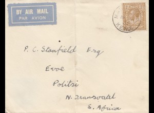 England: 1932: Ganzsache Luftpost nach South Africa