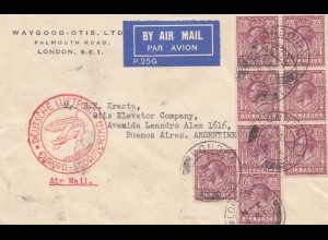 England: 1935: Luftpost London nach Argentinien- Deutsche Luftpost Europa-Süd-Am