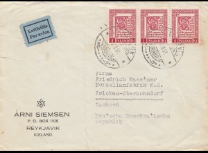 Island: 1957: Luftpost nach Zwickau