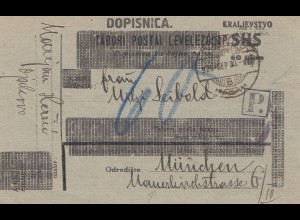Jugoslawien: 1930 Dopisnica nach München