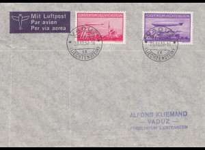 Liechtenstein: 1938: Brief von Vaduz - Luftpost