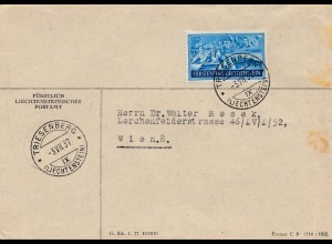 Liechtenstein: 1937: Triesenberg Brief nach Wien