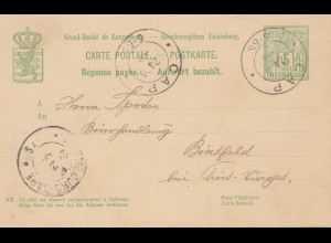 Luxemburg: 1899: Ganzsache-Antwort von Cap