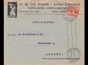 Niederlande: 1927: Amsterdam als Drucksache nach Arnhem