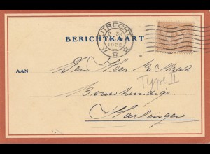 Niederlande: 1922: Berichtkaart Utrecht nach Harlingen - Type II