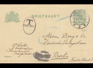 Niederlande: 1919: Ganzsache nach Berlin - Mittelbug
