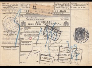 Niederlande: 1932: Paketkarte nach Belgien