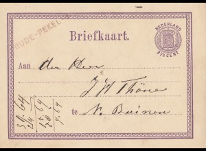 Niederlande: 1872: Ganzache - Briefkaart Dude Pekel