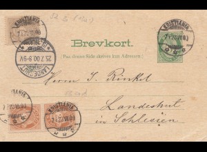 Norwegen: 1900: Ganzsache Kristiania nach Landshut