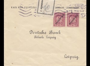 Österreich: 1929: Wien nach Leipzig - Zensurstelle 1