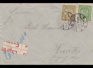 Österreich: 1918: Express Brief nach Wien
