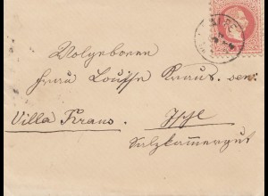 Österreich: 6. Ausgabe Nr. 37 grober Bart,(1867): Brief nach Ischl