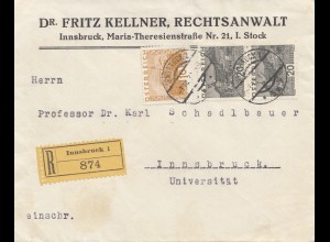 Österreich: 1931: Einschreiben Innsbruck 