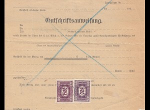 Österreich: 1925: Wels - Gutschriftsanweisung