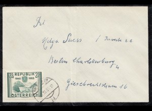 Österreich: 1955: Trauerbrief Wien nach Berlin