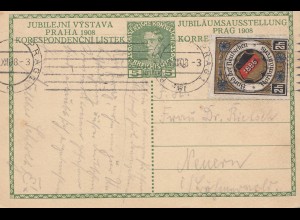 Österreich: 1908: Jubiläumsausstellung Prag-Neuern, Vignette Bund der Deutschen