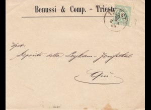 Österreich: 1889: Brief aus Triest