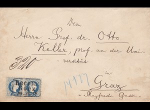 Österreich: Brief nach Graz, MiNr. 38II, 2x