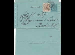 Österreich: 1895: Karten Brief von Wien nach Berlin