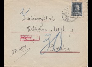 Polen: Brief mit Nachgebühr nach Dresden