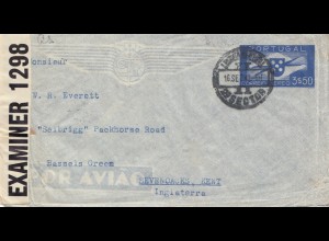 Portugal: 1942 Lufpost Kriegsgefangenenpost nach England