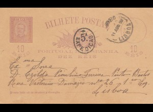 Portugal: 1892: Bilhete Postal Lisboa