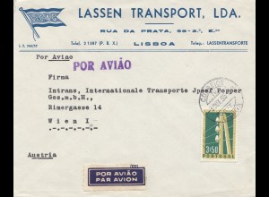 Portugal: 1955: Luftpost Lisboa nach Wien