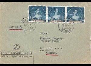 Portugal: 1954: Luftpost Einschreiben Porto nach Hannover