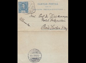 Portugal: 1906: kleiner Kartenbrief nach Bad Sachsa