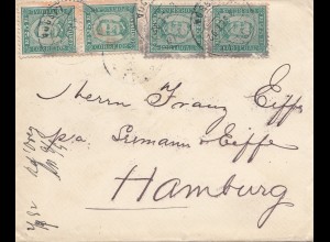 Portugal: 1892: Brief nach Hamburg. MeF