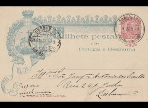 Portugal: 1898: Ganzsache nach Lisboa