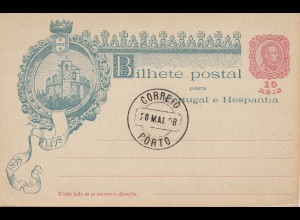Portugal: Ganzsache 1898 Stempel Porto
