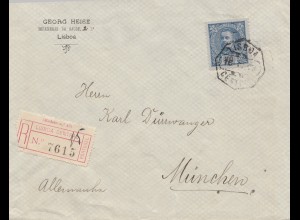 Portugal: 1908: Einschreiben Lisboa nach München