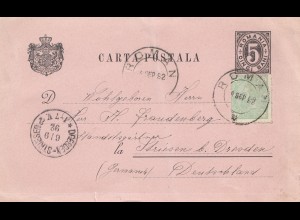 Rumänien: 1892: Roman nach Dresden