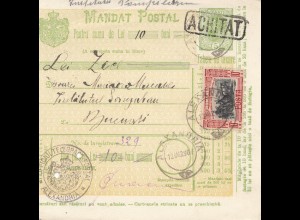 Rumänien: Mandat Postal Alexandria nach Bucaresti 13.03.1907