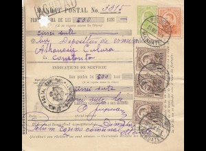 Rumänien: 1913: Mandat Postal Bucaresti nach Constanta