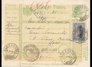 Rumänien: 1907: Mandat Postal Alexandria nach Lassy