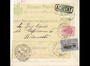 Rumänien: Mandat Postal Alexandria nach Bucaresti 14.03.1907