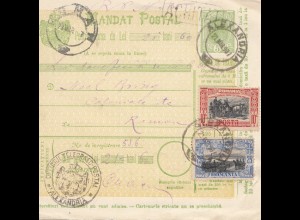 Rumänien: 1907: Mandat Postal Alexandria nach Romana