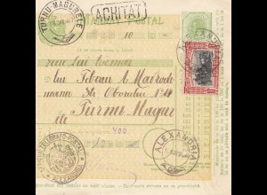 Rumänien: 1907: Mandat Postal Alexandria nach Turnu Magur