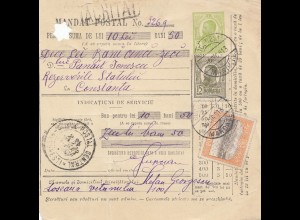 Rumänien: 1913: Mandat Postal Bucuresti nach Constanta
