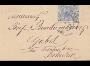 Spanien: 1891: Brief nach Gabel/Böhmen