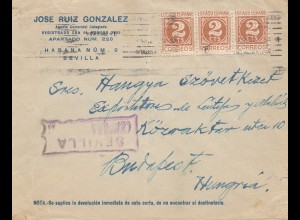 Spanien: 1940: Sevilla nach Budapest, Zensur