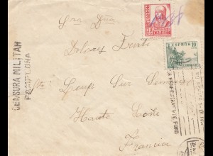 Spanien: 1938: Brief nach Frankreich, Zensur