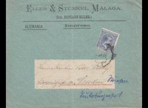 Spanien: Brief aus Malaga nach Dresden